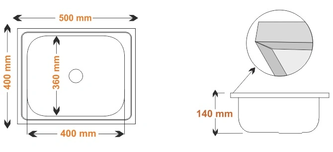 Lay-On Eviye Tek Gözlü S440 - Teknik Çizim