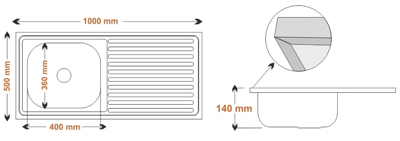 Lay-On Eviye SL100 - Teknik Çizim