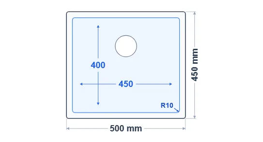 Single Bowl Handmade Sink SH4045 - Technical Drawing